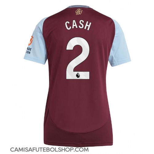 Camisa de time de futebol Aston Villa Matty Cash #2 Replicas 1º Equipamento Feminina 2024-25 Manga Curta